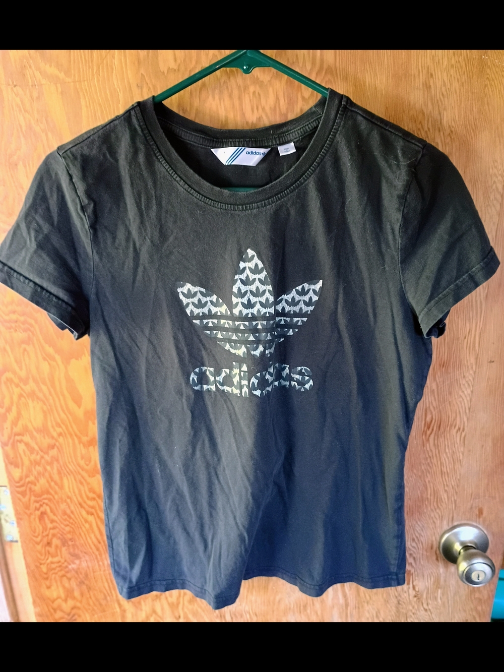 adidas Black Tee with Trefoil Graphic
